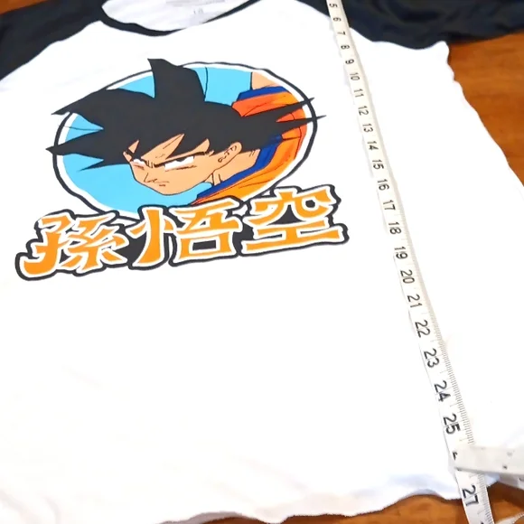 NWT Goku shirt| Dragon Ball Z | 3/4 sleeve Juniors Sz Large 100% Cotton - Picture 4 of 4